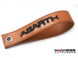 FIAT 500 Trunk Handle / Pull Strap - Brown - Black ABARTH Logo